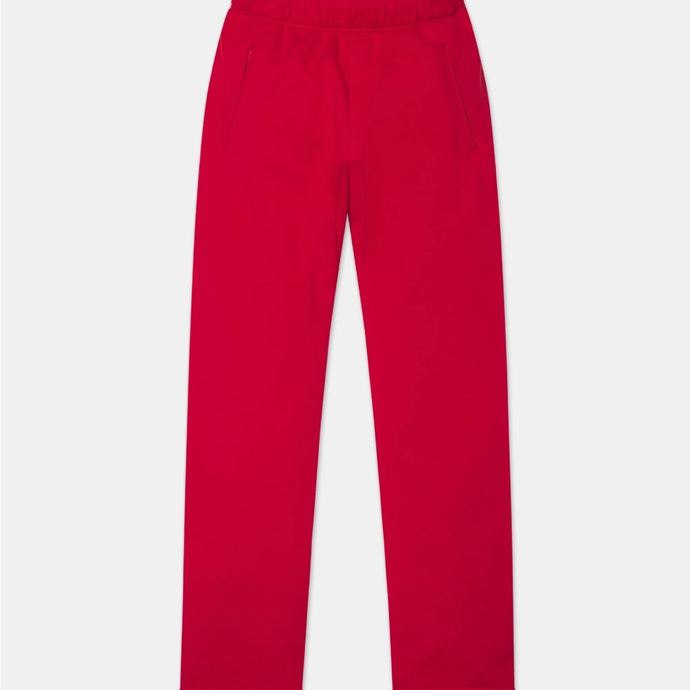 ISO - KHY RED FLEECE STRAIGHT LEG PANTS